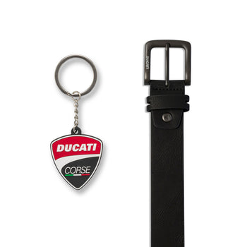 Set regalo con cintura e portachiavi Ducati Corse, Brand, SKU o936000175, Immagine 0